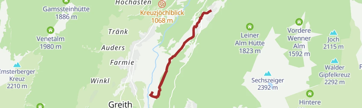 Route map: Pitzenhöfe - Leins - retour